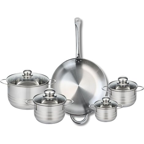 Ensemble de 1 Poêle de cuisson 32 cm et 4 faitouts 12, 14, 16 et 20 cm Elo Profi Brillant (1/5)