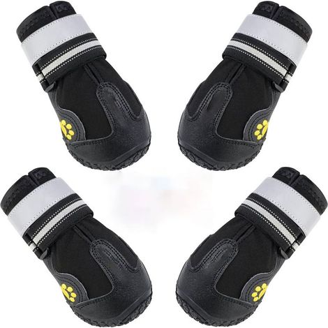 Chaussures pour chiots, imperméables, 16x16x7 cm, noires (1/5)