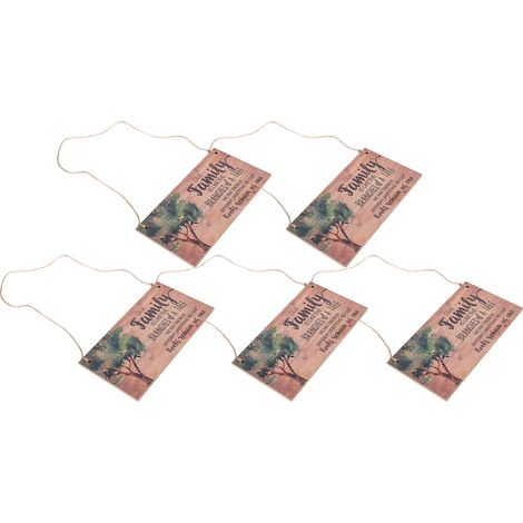 Ensemble de 5 panneaux en bois décoratifs à suspendre pour les fêtes, à placer au porche ou à la porte. (1/5)
