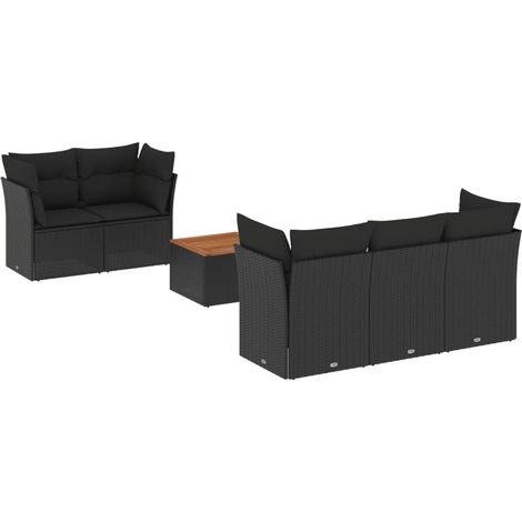 Maison Exclusive - Set de sofás de jardín 6 piezas y cojines ratá