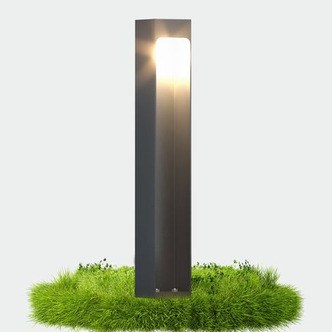 doporro Lampe LED sur Pied Extérieure 5W avec LED Lampe Jardin Étanche IP65 3000K Lumière Chaude Light Extérieure Gris Design BaldersLights 6x6x40cm