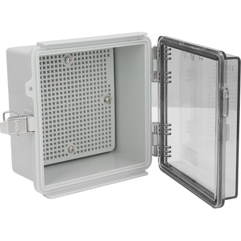 Boîte de Jonction Étanche IP67 avec Couvercle Transparent - ABS 150x150x90 mm, Charnière et Plaque de Montage - Pour Extérieur, Arrosage et Éclairage (1/5)
