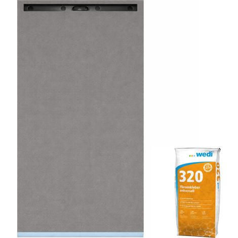 Wedi – Receveur de douche à carreler 120 x 90 cm – Écoulement linéaire – Pente préformée – 100% étanche – Léger et recoupable