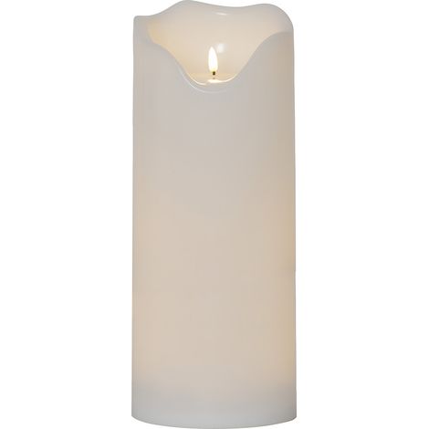 Star Trading Bougie Flamme Grand, bougie ronde, blanche, LED, minuterie, blanc chaud, extérieur, 40 cm (1/3)