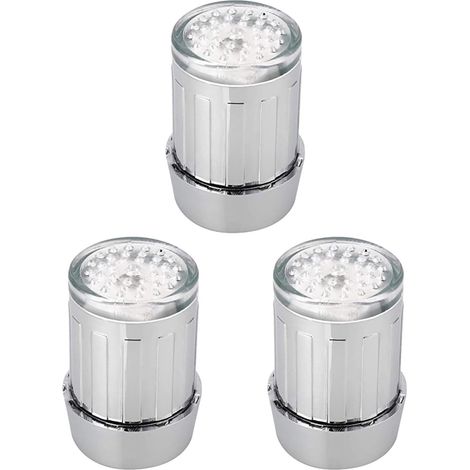 CCYKXA3 Pièces Aérateur De Robinet Lumineux Led Robinet Lumière Lustre Led à Changement De Couleur De Température Plastique (1/5)