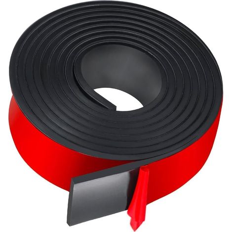 Bande en Caoutchouc Autocollante, 50 mm (l) x 3 mm (D) x 3000 mm (L) - Plaque en Caoutchouc Néoprène, Profilé en Plein, pour Joints DIY, Isolation, Anti-Vibration, Couverture, Protection du