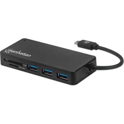 Manhattan Hub USB-C 3.2 Gen 1 a 3 porte con lettore scheda (1/4)