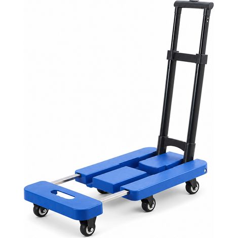 Carrello pieghevole portatile per spesa e bagagli blu 49 cm (1/5)