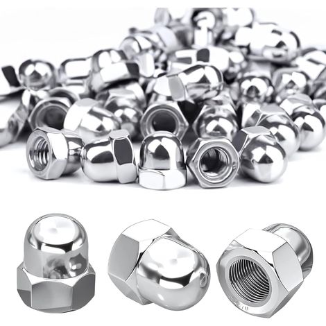 Écrous borgnes inox M4 hexagonal DIN 1587 pour vis et boulons lot de 50 (1/5)