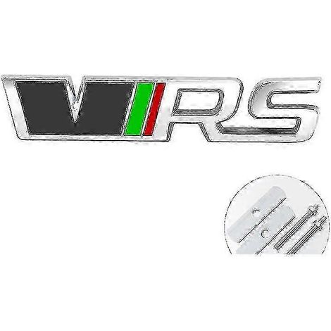 Logo VRS 3D en métal pour calandre avant et coffre de Skoda Octavia 3, 2, A5, A7 Mk3, Mk2, Kodiaq, Superb, Fabia. Accessoires. Couleur : Gris argenté. (1/4)