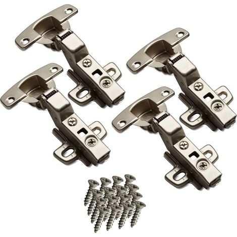 SOTECH 4er Set Hettich Sensys Topfband Öffnungswinkel 110 Grad Innenanschlag Einliegend Scharniere Höhe (Distanz) 1,5 mm inkl M4x16mm Schrauben mit integrierter Schließautomatik für Küchenschränke