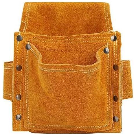 Pochette à outils multifonctionnelle, sac à outils de ceinture, sac à outils épais, sac banane, matériel en cuir de vache durable, rangement d'outils (1/5)