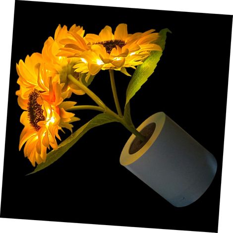 Veilleuse LED Tournesol en Plastique Abat-jour en Tissu de (1/5)