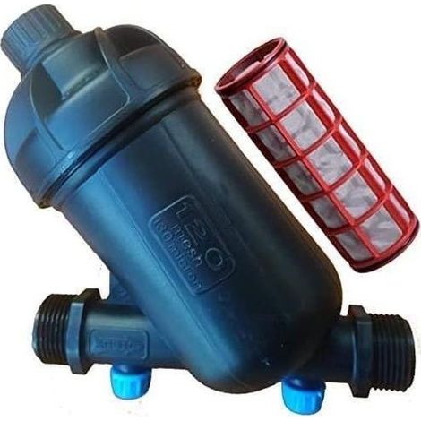Suinga – Filtre anti boue 3/4'' pour tuyau de 25 mm – Maille 120 Mesh – Bouchon de vidange inclus – Compatible irrigation goutte à goutte