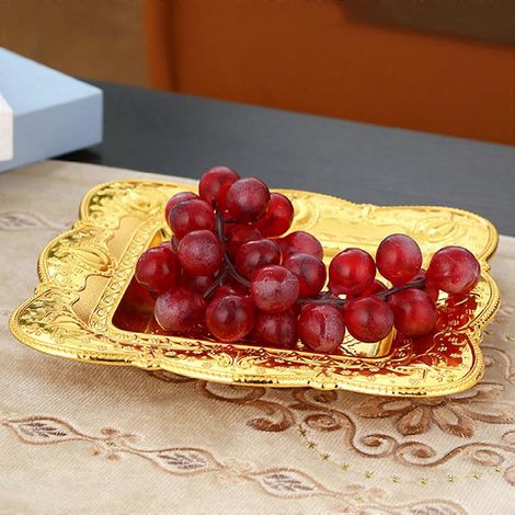 Plateau élégant, plateaux à fruits, organisateur de cosmétiques et de bijoux, assiette à dessert exquise (1/4)