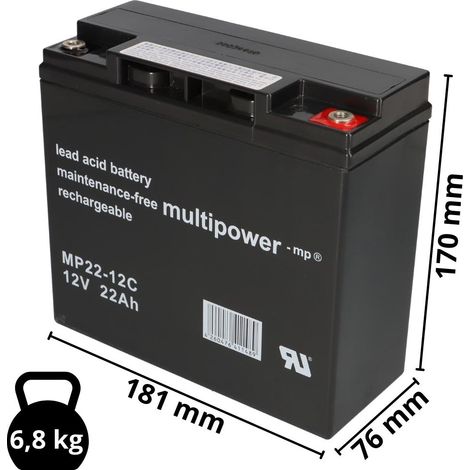 Set Q-Batteries BL 12-5 Ladegerät + Blei-Akku MP22-12C Pb 12V 22Ah Zyklenfest (1/5)