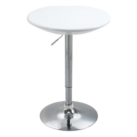 Bartisch moderner Esstisch Schreibtisch höhenverstellbar Metall ABS-Lackierung Weiß Ø61 x 76-97 cm für Küche & Wohnzimmer 
On-Site