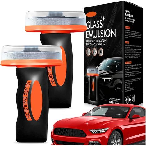 Solido Limpiador de ventanas de coche, producto de limpieza de coche, parabrisas antilluvia, removedor de película de aceite para parabrisas, ventanas, espejos retrovisores, cepillo incluido para emul (1/5)