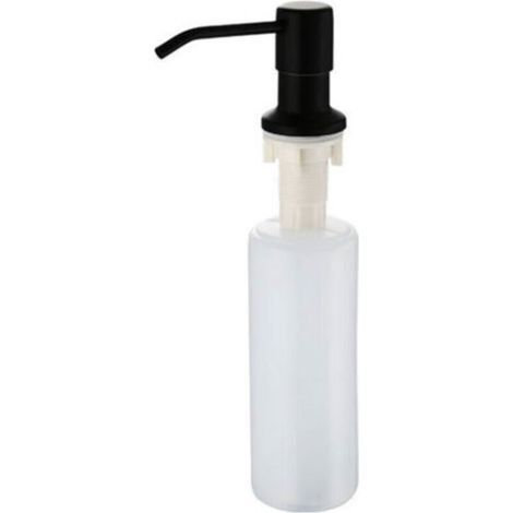 Einbaubarer Flüssigseifenspender mit 300ML Flasche (Schwarz), Schaumseifenspender für Spülbecken, Flüssiggeschirrspülmittelspender für die Küche, Spülmittelspender aus Edelstahl für Badezimmer
