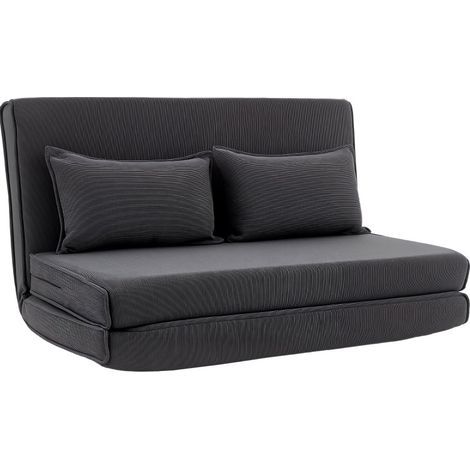 Sillón de suelo convertible de pana gris oscuro con respaldo ajustable (1/5)