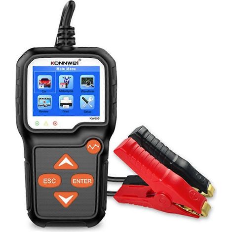 Testeur de batterie automobile KW650 6V-12V 100-2000CCA pour véhiculesbateaux et motos (1/5)