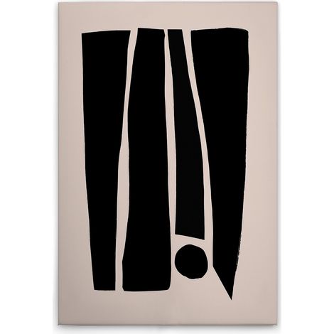 Leinwandbild Minimalistisch Schwarz Beige M1-No.51528 - Kunstdruck auf Leinwand in Creme Schwarz - Wandbild 30 x 45 cm (1/5)