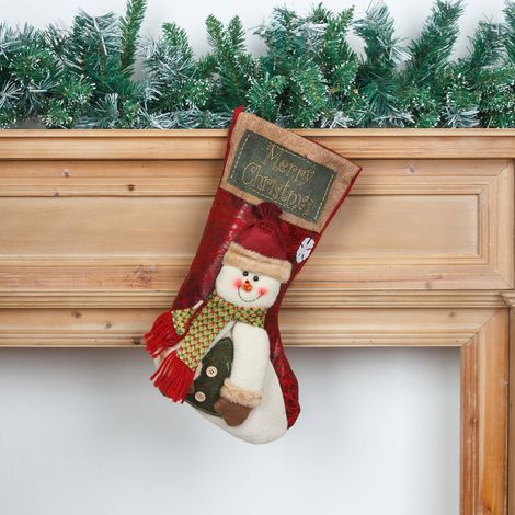 Chaussette De Noël - Tricotée À La Main - Pour Cheminée Ou Arbre De Noël - 1 Pièce (1/5)