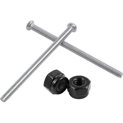 60 vis à tête Phillips M2,5 x 40 mm, avec 50 écrous de blocage hexagonaux à insert en nylon galvanisé M2,5 x 0,45 mm (noirs). (1/4)