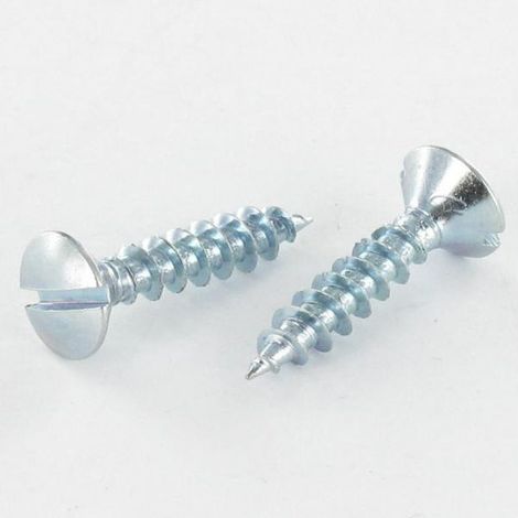 VBA Vis bois agglo Tête fraisée bombée TFB Fendue 3.5X16 Acier zingué-1 pièce (1/4)