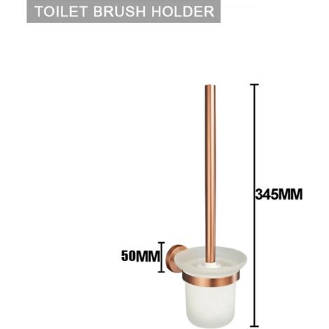 Porte-brosse WC en laiton brossé doré rose moleté, porte-papier toilette, barre porte-serviettes, crochet de suspension, porte-savon (1/5)