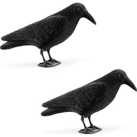 2x Vogelscheuche, Kunststoff, Krähenform, Schädlingsbekämpfung, Gartenrasen (1/5)