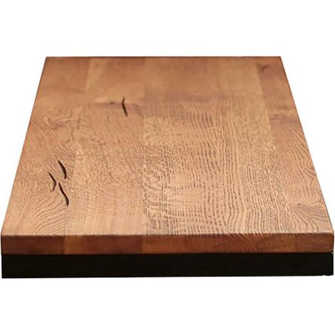 Rallonge pour table ronde extensible en chêne brun 140 cm PALERME (50 cm) (1/5)