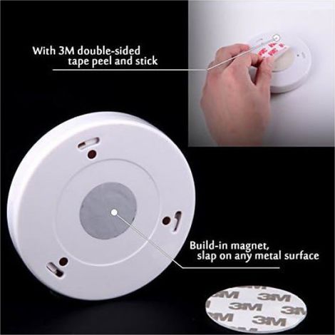 Lampe LED sans fil avec détecteur de mouvement pour placard, escalier, couloir, cuisine (6pcs) (coque blanche (lumière chaude) (1/4)