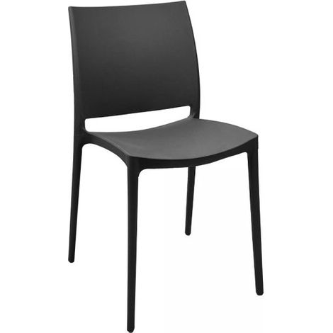 Set 4 Sedia in Polipropilene Sfera Impilabili Grigio Scuro – Linea Moderna e Compatta