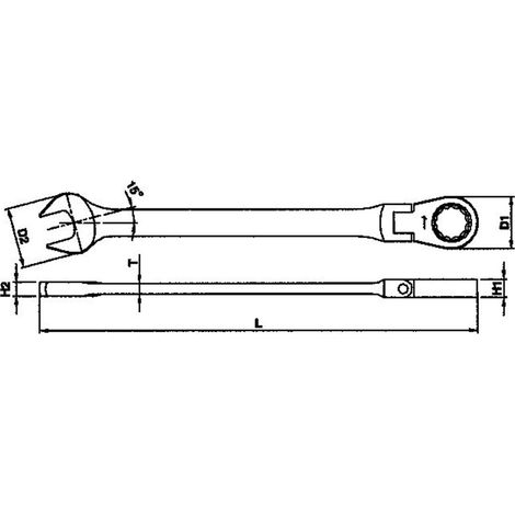 Llave combinada carraca articulada, 7mm TENGTOOLS 600507RF 131890055 (1/2)