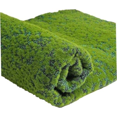 Moss Artificiel, Faux Tapis de Mousse de 1x1m, Faux- Doux, Couverture Non Glissante pour la décoration Bricolage du Patio Jardin, Jardin (1/4)