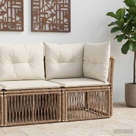 Teenpull – Ecksofa Beige Poly-Rattan (1/5)