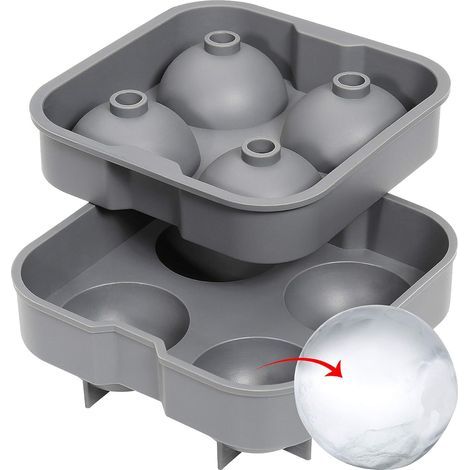 C150865 Quattro Bac à Glaçons Sphère Silicone Gris (1/3)