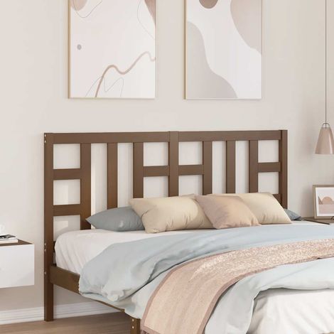 Tête de lit en pin massif marron miel 156 x 4 x 100 cm avec soutien dorsal - PANGIVO (1/5)