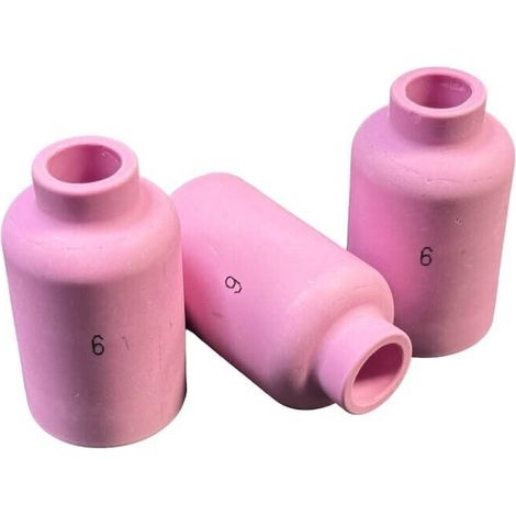 Pack 10 Buses Gaz Diffuseur Ceramique N6 D.9,8mm TRAFIMET - Torches TIG SR17 SR18 SR26 400W - Prix Unitaire (1/2)