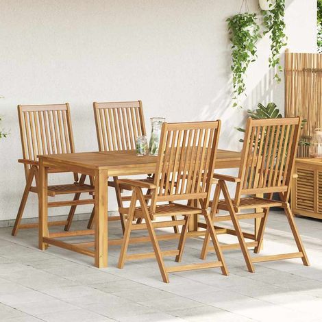 Maison Exclusive - Sedie da Giardino Pieghevoli 4 pz in Legno Massello d'Acacia
