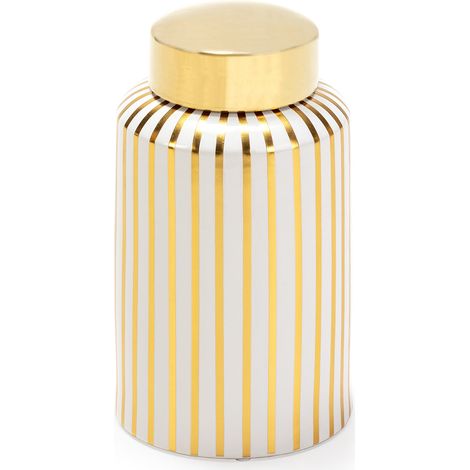 Tibor 16x16x27 White / Gold Ceramic Accessoires und Geschenke / Vasen, Tibors und Paraplue -Stütze für alle Stile, um dem Haus eine Note zu verleihen