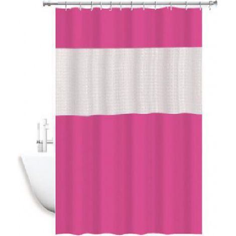 Trade Shop - Cortina De Ducha Tanque A Prueba De Agua Antiimfera Eva Pink / Fuchsia Junta 180x240cm 52135 -