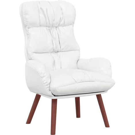 Fauteuil de Salon，Chaise，Fauteuil relaxant Blanc 69 x 74 x 93 cm Faux cuir CFW970945 (1/5)