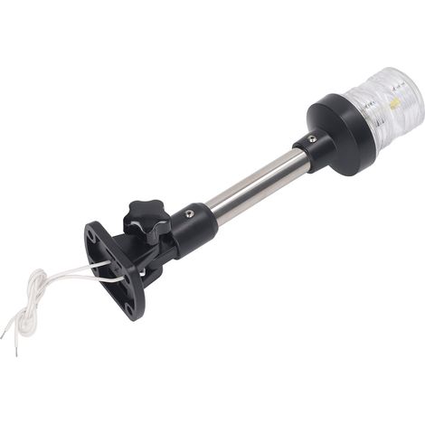 9-Zoll-LED-Bootsheck-Navigationsleuchte, weiß, faltbar, IP66 wasserdicht, Ankerlicht, 12 V/24 V DC, 4000–4500 K (1/5)