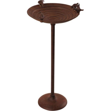 Bebedero para pájaros con base de fundición – D 27,2 cm x H 60 cm – Superficie estriada para un buen agarre – Para uso en exteriores – Best For Birds (1/2)