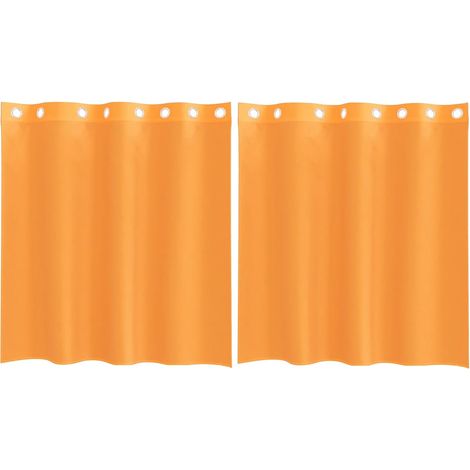 Maison Exclusive - Voile Vorhänge mit Ösen 2 Stk. Orange 140x140