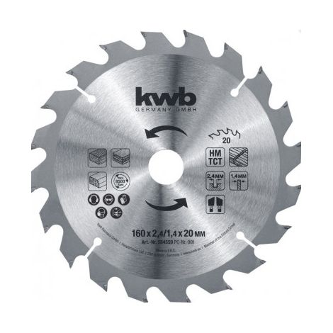 Disco de corte para sierra circular HM D.250 x 30 - 42Z KWB (1/2)