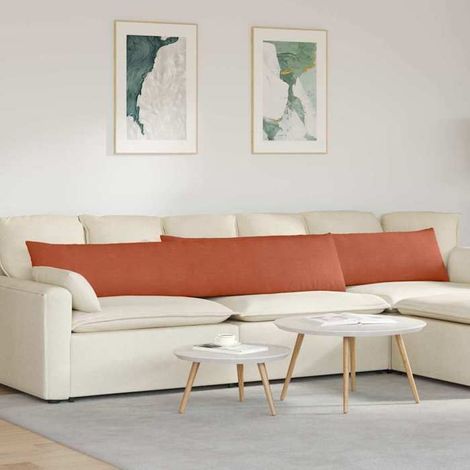 42013910 Coussins de canapé 2 pcs Rouge orange 200 x 40 cm (1/5)