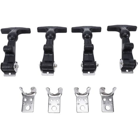 Loquet de capot élastique en caoutchouc, en acier inoxydable, poignée en T Flexible, loquet de tirage avec supports pour moteur de véhicule, 4 pièces, A124B-3 (1/5)